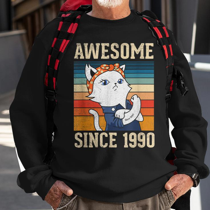 Awesome Since 1990 Vintage Women Birthday Gift 33 Years Old Sweatshirt Gifts for Old Men