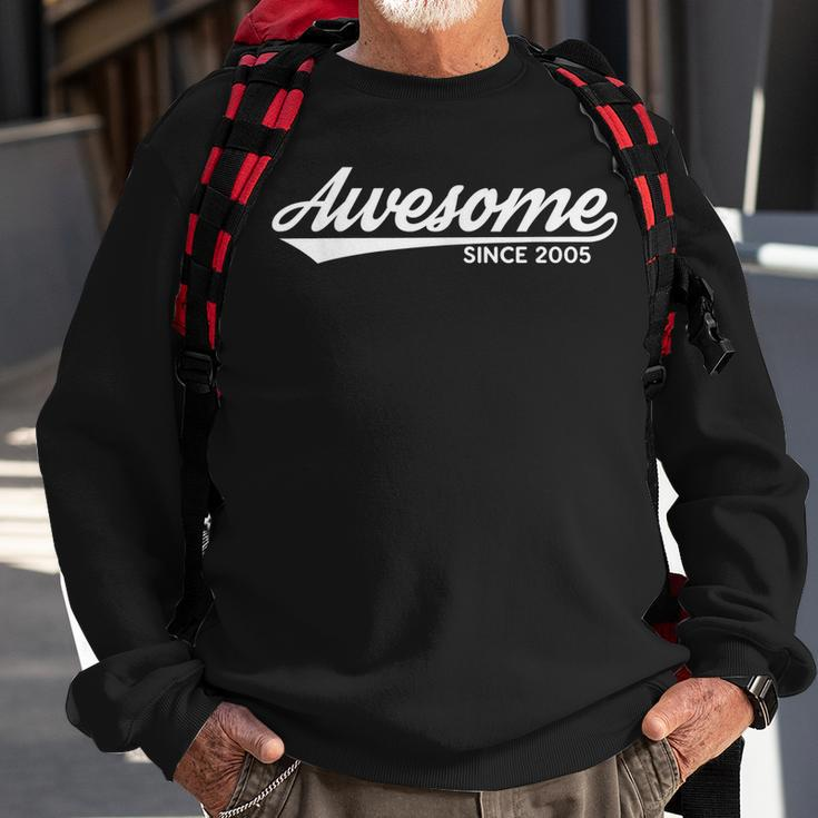 Awesome Since 2005 Vintage 18Th Birthday Turning 18 Year Old Sweatshirt Gifts for Old Men