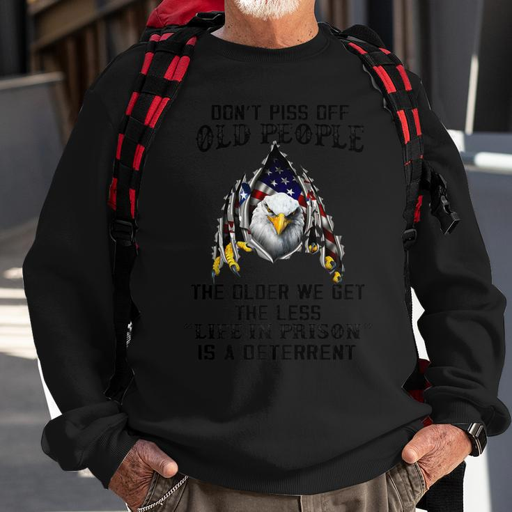Bald Eagle American Flag 4Th Of July Funny Old People Saying  Sweatshirt Gifts for Old Men