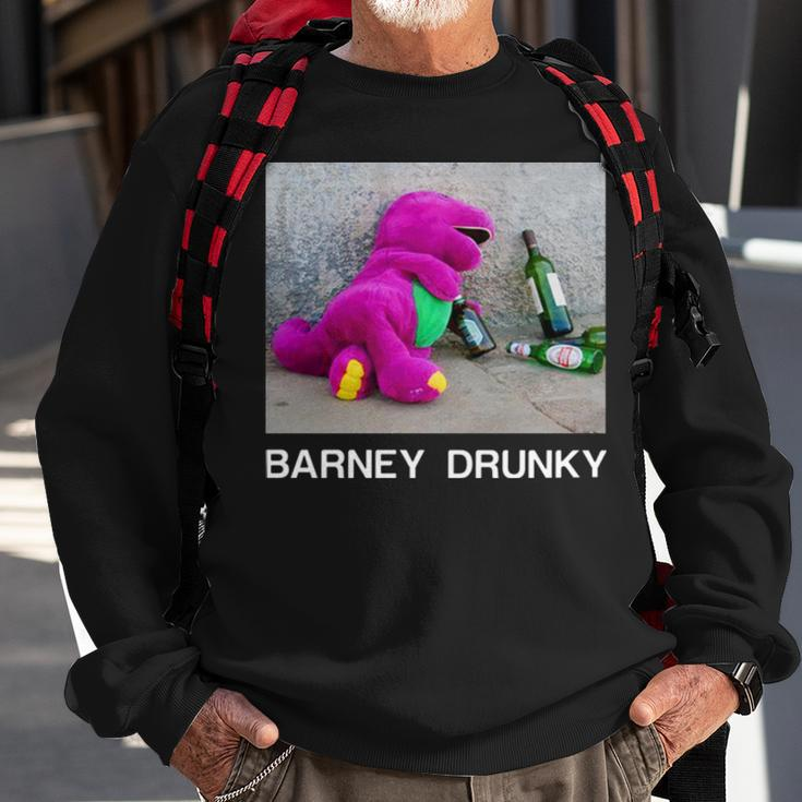 Barney Drunky Wine Bottle The Dinosaur Sweatshirt Gifts for Old Men