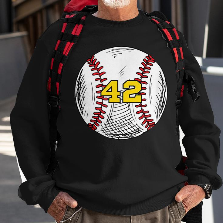 Baseball Jersey Favorite Lucky Number 42 Men Women Sweatshirt Graphic Print Unisex Gifts for Old Men