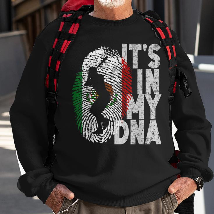 Baseball Mexican Its In My Dna Hispanic Flag Fingerprint Sweatshirt Gifts for Old Men