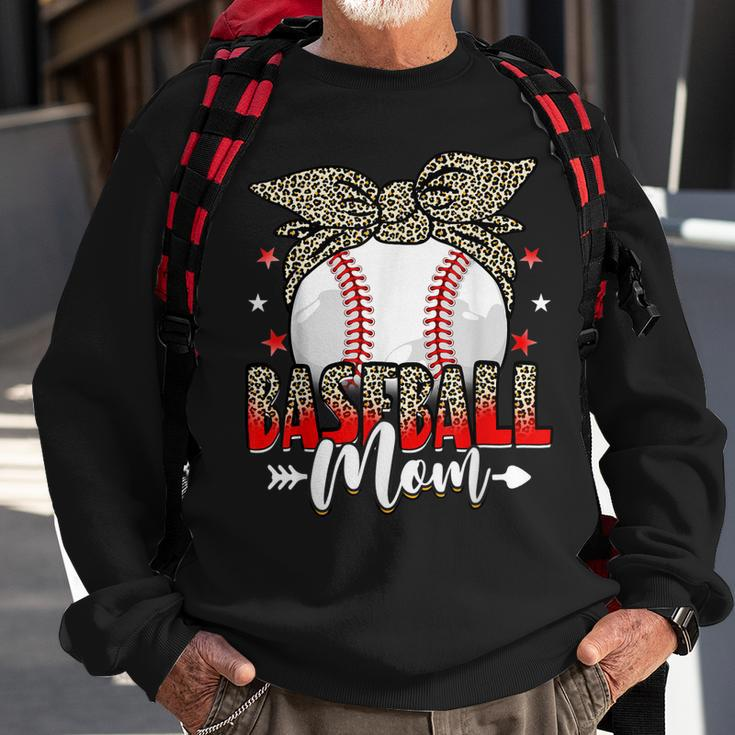 Baseball Mom Life Game Day Leopard Cute Mothers Day Sweatshirt Gifts for Old Men