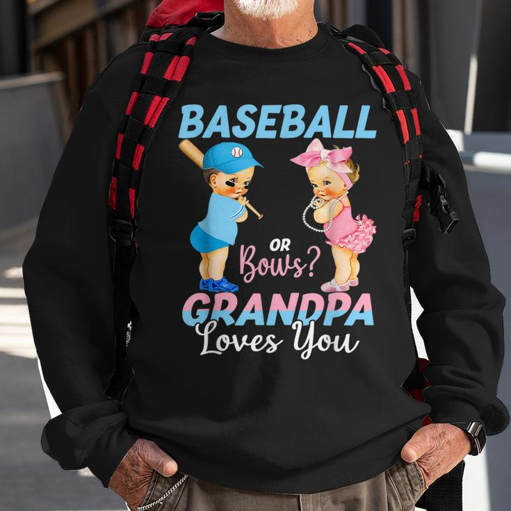 Baseball Or Bows Grandpa Loves You Baby Gender Reveal Sweatshirt Gifts for Old Men