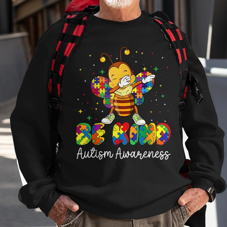 Be Kind Autism Awareness Puzzle Bee Dabbing Support Kid Girl Sweatshirt Gifts for Old Men