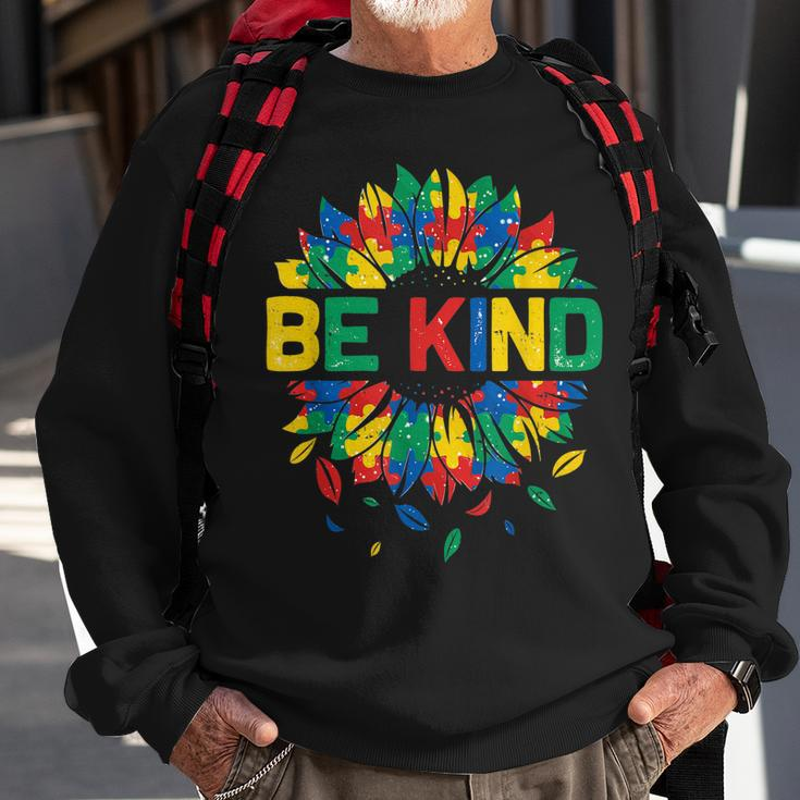 Be Kind Autism Awareness Women Girls Sunflower Sweatshirt Gifts for Old Men