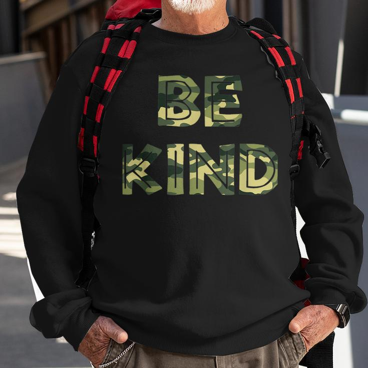 Be Kind Camo Military Antibullying Sweatshirt Gifts for Old Men