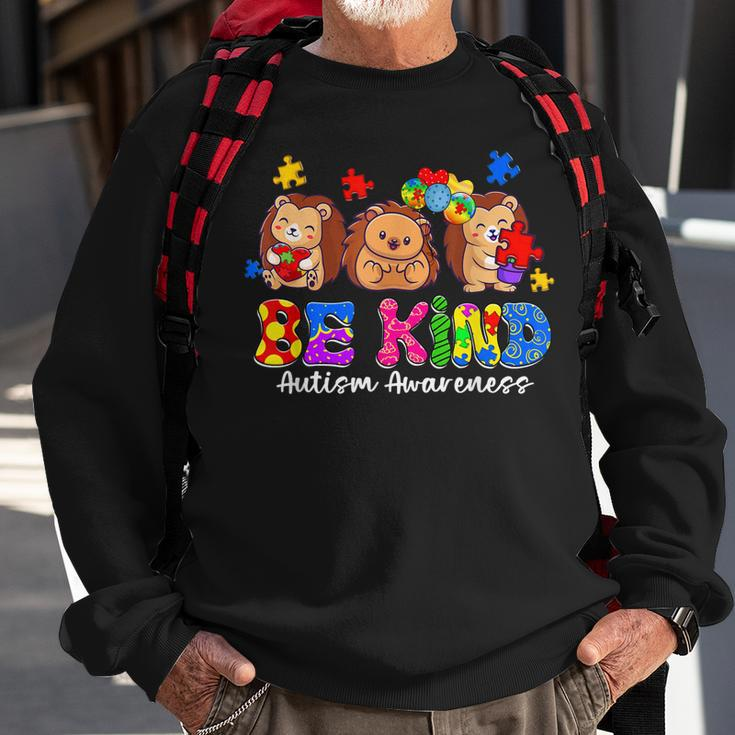 Be Kind Hedgehog Puzzle Pieces Funny Autism Awareness Gifts Sweatshirt Gifts for Old Men