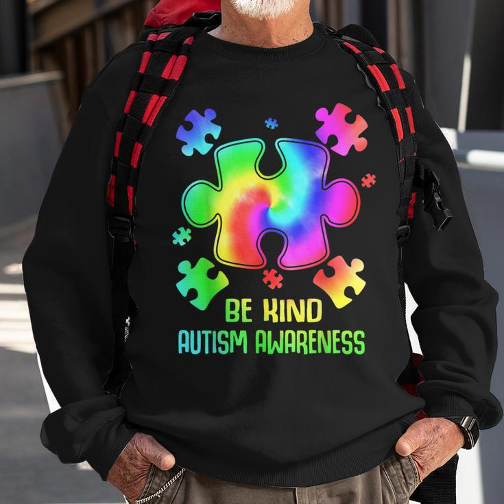 Be Kind Puzzle Tie Dye Autism Awareness Toddler Kids Sweatshirt Gifts for Old Men