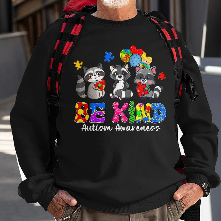 Be Kind Raccoon Puzzle Pieces Funny Autism Awareness Gifts Sweatshirt Gifts for Old Men