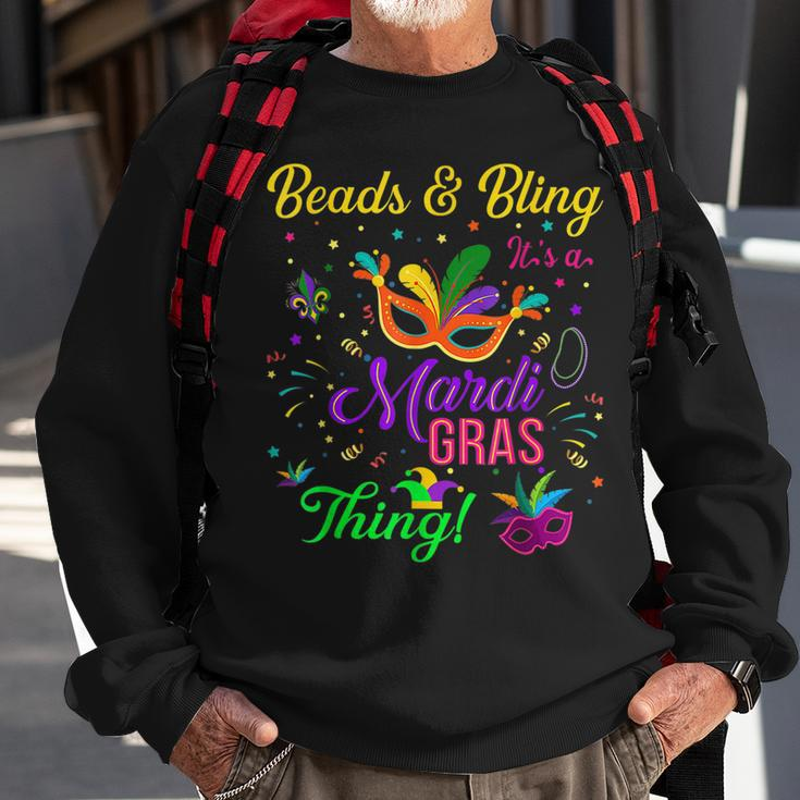 Beads And Bling Its A Mardi Gras Thing Beads Bling Festival Sweatshirt Gifts for Old Men