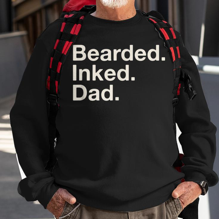 Bearded Inked Dad Fathers Day Tattoo Lover Love Tattooed Sweatshirt Gifts for Old Men