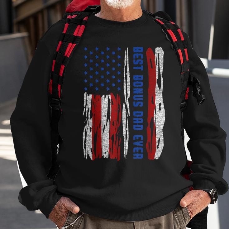 Best Bonus Dad Ever Us Flag Step Father Fathers Day Gift Gift For Mens Sweatshirt Gifts for Old Men