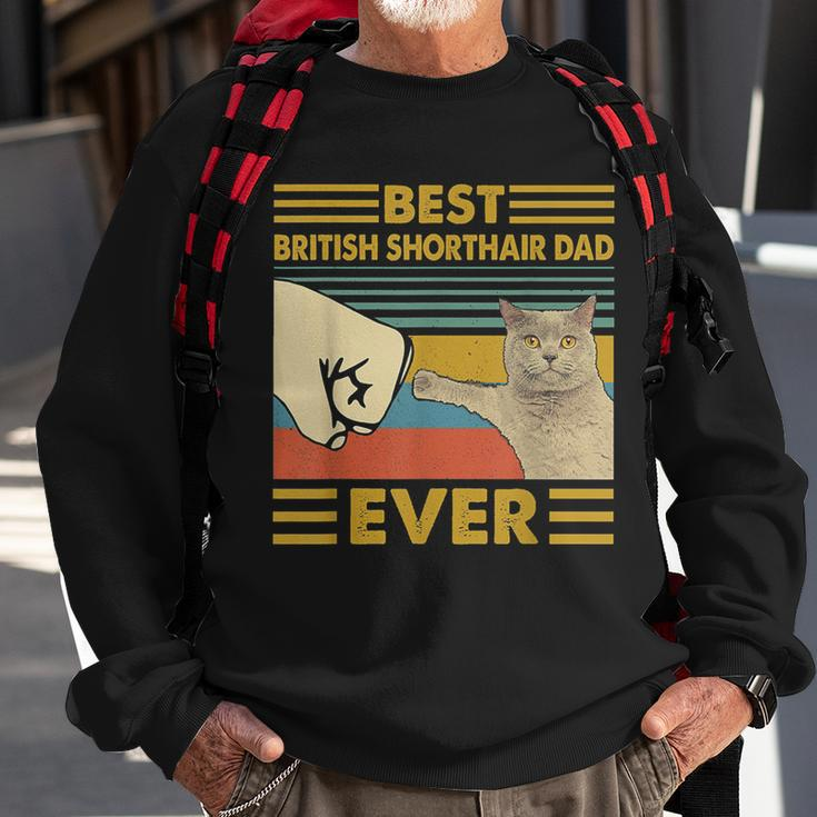 Best British Shorthair Dad Ever Retro Vintage Sunset Sweatshirt Gifts for Old Men