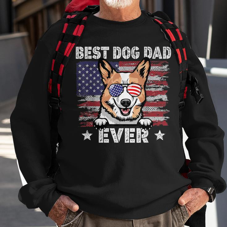 Best Corgi Dad Ever American Flag Fathers Day Sweatshirt Gifts for Old Men
