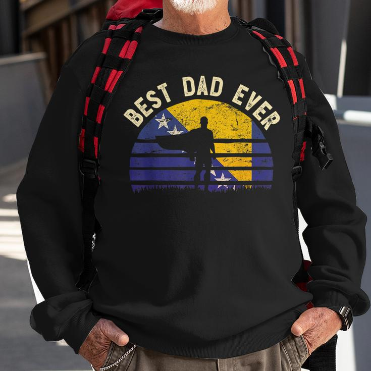 Best Dad Ever Bosnia & Herzegovina Hero Vintage Flag Gift For Mens Sweatshirt Gifts for Old Men