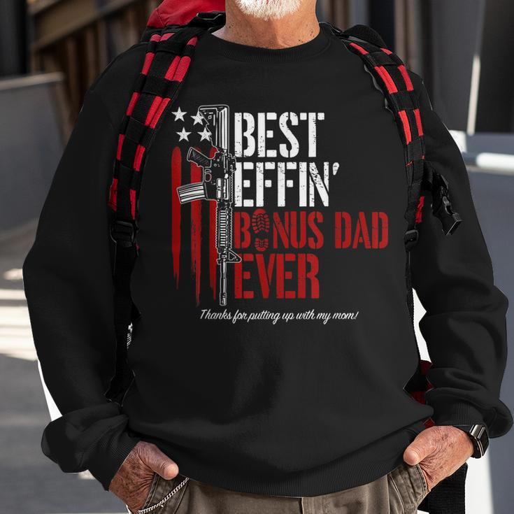 Best Effin’ Bonus Dad Ever Daddy Gun Rights American Flag Gift For Mens Sweatshirt Gifts for Old Men