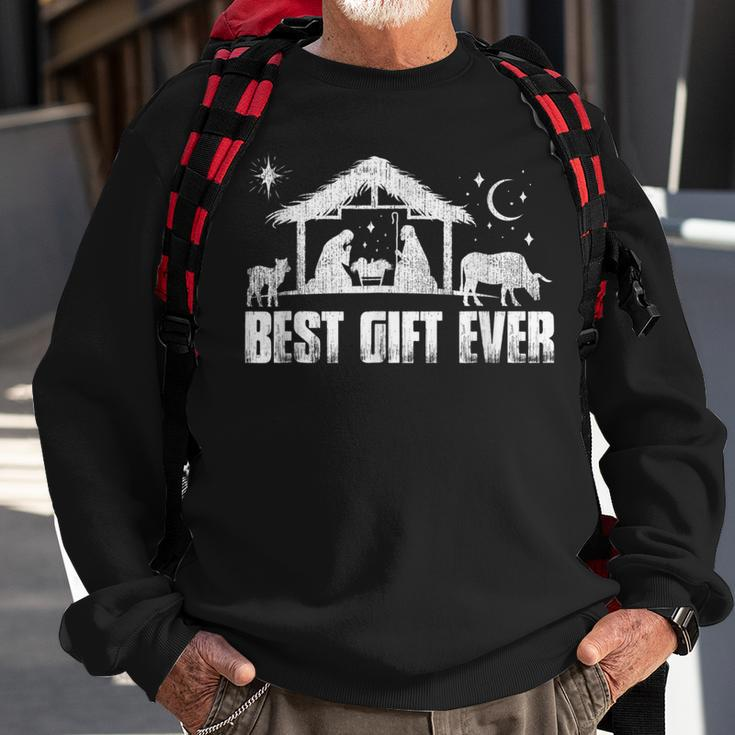Best Ever Jesus Nativity Scene Christian Faith Christmas Sweatshirt Gifts for Old Men