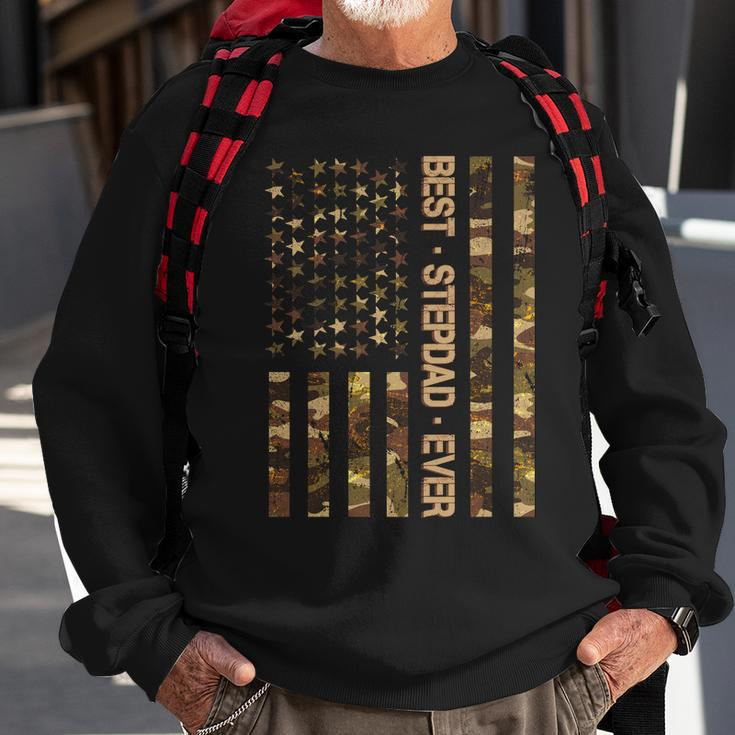 Best Stepdad Ever Camouflage Flag Sweatshirt Gifts for Old Men