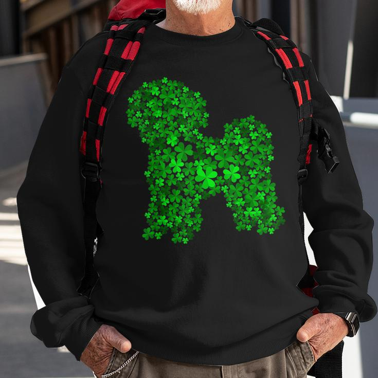 Bichon Frise Dog Shamrock Leaf St Patrick Day Sweatshirt Gifts for Old Men
