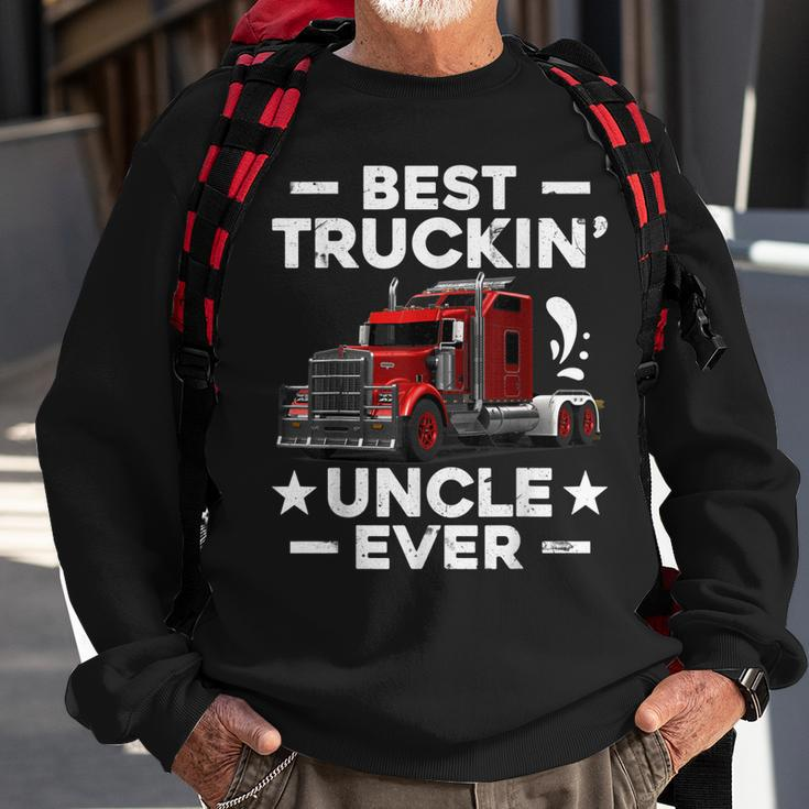 Big Rig Trucker Gift Men Best Truckin Uncle Ever Sweatshirt Gifts for Old Men