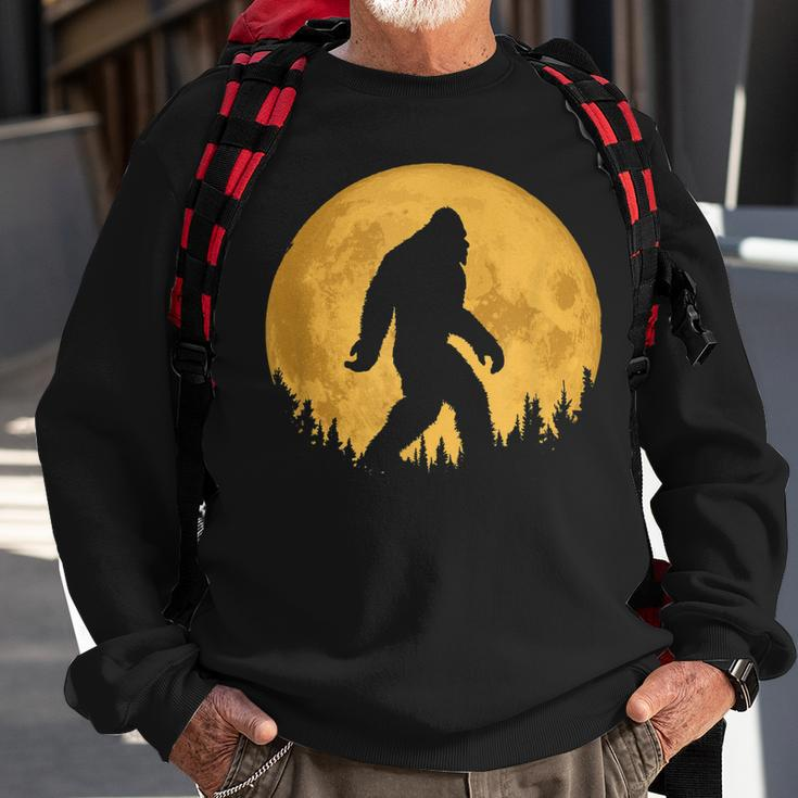 Bigfoot Night Minimalist Full Moon & Trees Sasquatch Men Women Sweatshirt Graphic Print Unisex Gifts for Old Men
