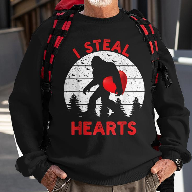 Bigfoot Sasquatch Yeti Believe I Steal Hearts Valentines Day Sweatshirt Gifts for Old Men