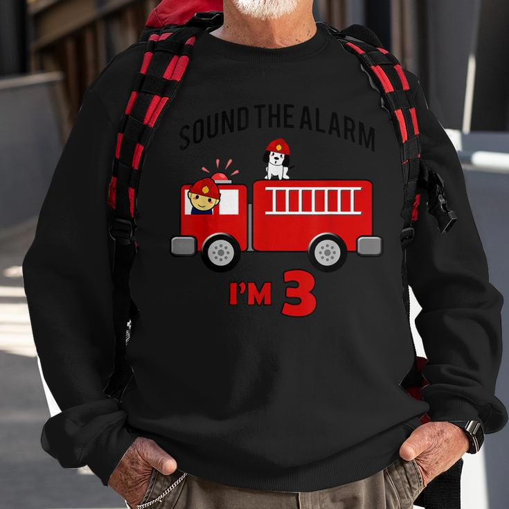 Birthday 3 Year Old Fire Fighter Truck | Firetruck Sweatshirt Gifts for Old Men