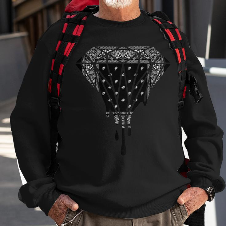 Black Bandana Dripping Gangster Street Wear Gangsta - Back Sweatshirt Gifts for Old Men
