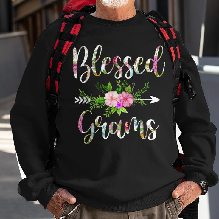 Blessed Grams Floral For Women Mothers Day Grandma Sweatshirt Gifts for Old Men