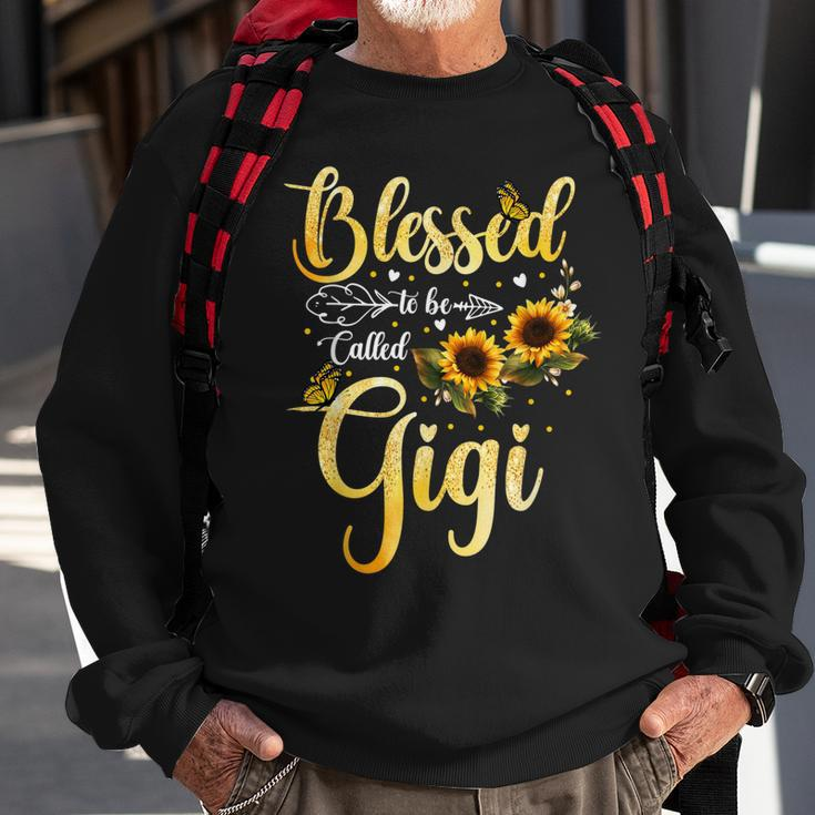 Blessed To Be Called Gigi Sunflower Butterfly Mothers Day Sweatshirt Gifts for Old Men