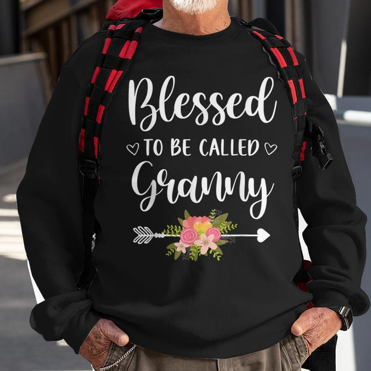 Blessed To Be Called Granny Women Flower Decor Grandma Sweatshirt Gifts for Old Men