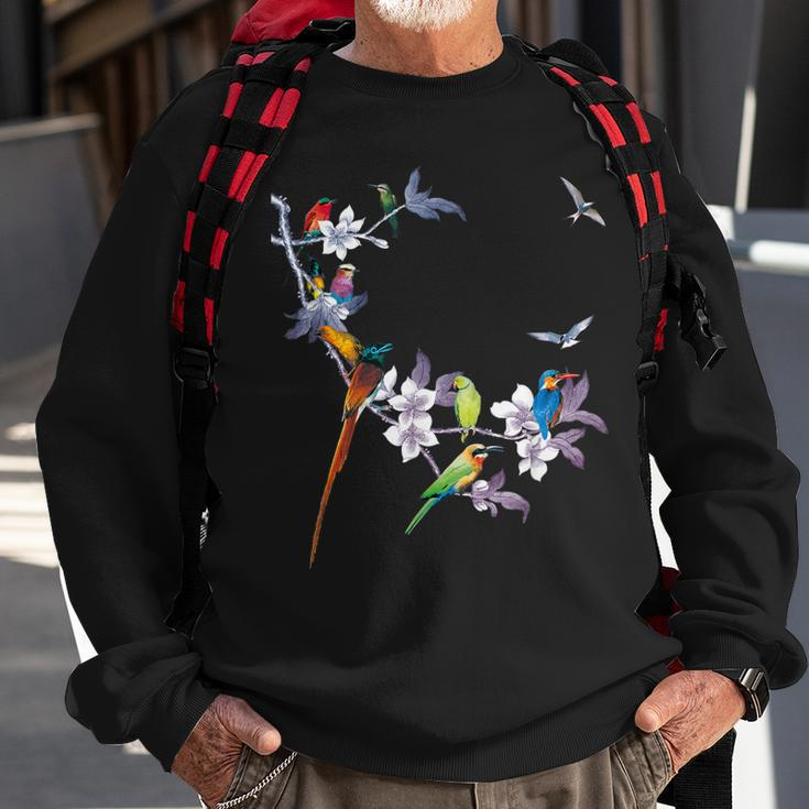 Blumen Florist Rosen Vögel Kolibri Sweatshirt Geschenke für alte Männer