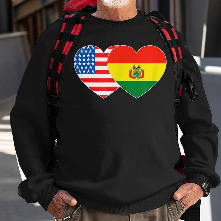 Bolivien USA Flagge Herz Sweatshirt für Bolivianisch-Amerikanische Patrioten Geschenke für alte Männer