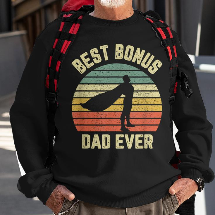 Bonus Dad Gift Cool Retro Hero Best Bonus Dad Ever Gift For Mens Sweatshirt Gifts for Old Men
