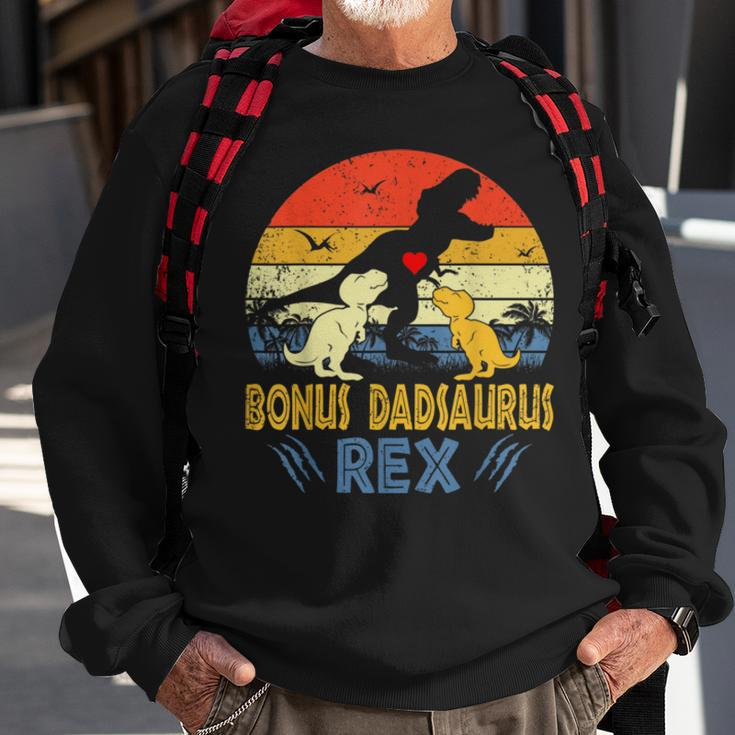 Bonus Dad SaurusRex Dinosaur Dad 2 Kids Family Matching Sweatshirt Gifts for Old Men