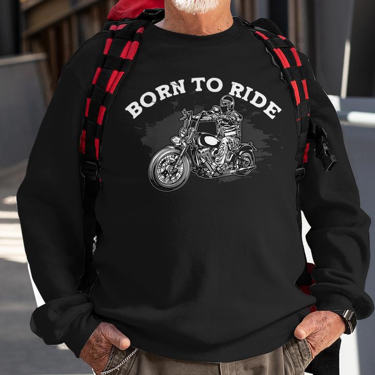 Born To Ride Motorradfahrer Motorrad Geschenk Biker Motorrad Sweatshirt Geschenke für alte Männer