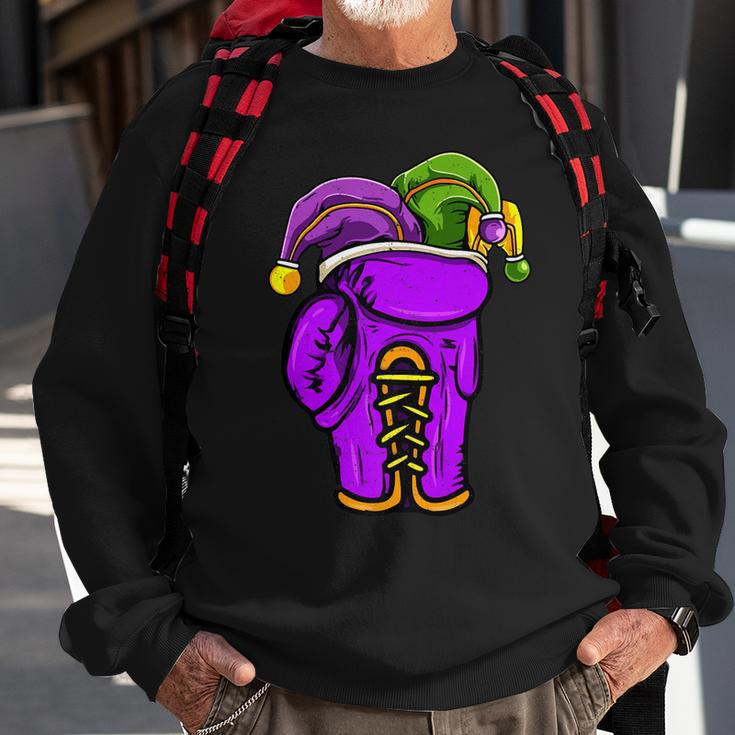 Boxing Sports Lover Mardi Gras Carnival Party Jester Sweatshirt Gifts for Old Men