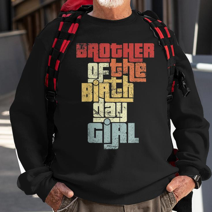 Brother Of The Birthday Girl Vintage Graphic Matching Family Sweatshirt Gifts for Old Men