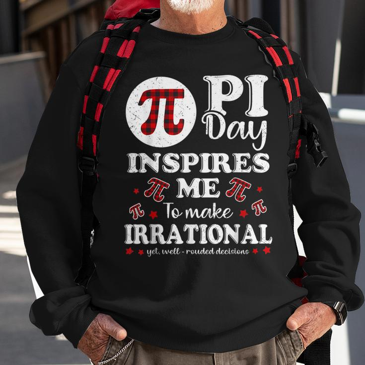Buffalo Plaid Pi Symbol Pi Day Inspires Me Math Lover Gifts V2 Sweatshirt Gifts for Old Men