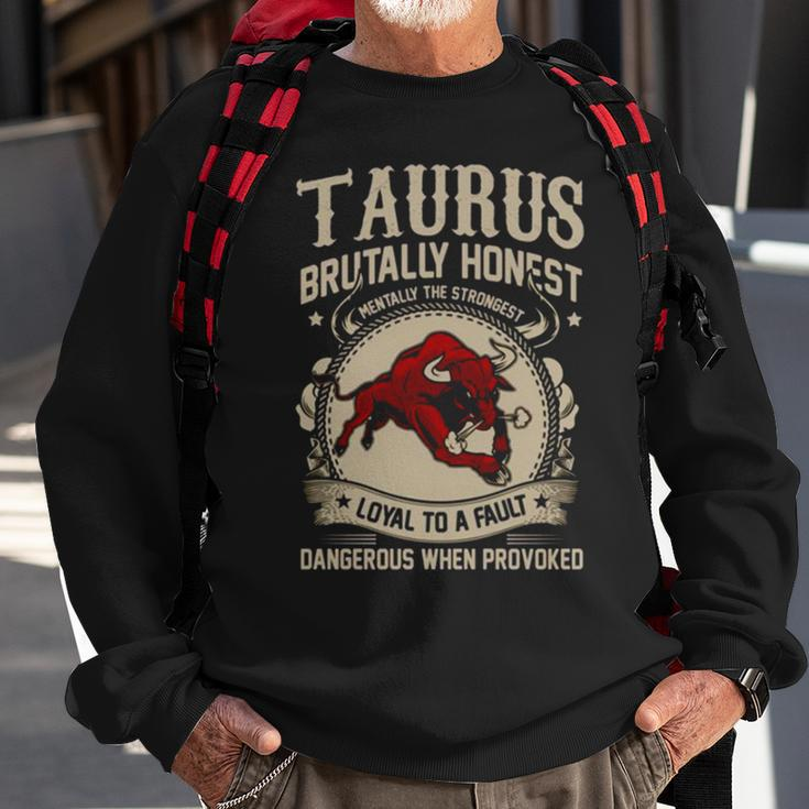 Bull Zodiac Design Vintage Taurus Sweatshirt Gifts for Old Men