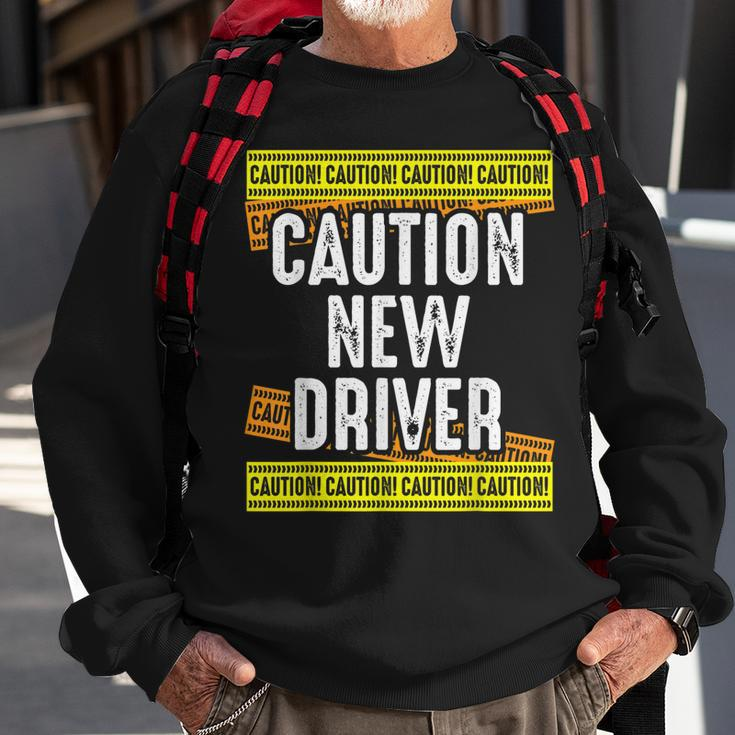 Caution New Driver - Driving Licence Celebration Men Women Sweatshirt Graphic Print Unisex Gifts for Old Men