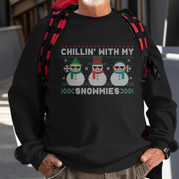 Chillin With My Snowmies Cute Snow Ugly Christmas Sweater Great Gift Sweatshirt Gifts for Old Men