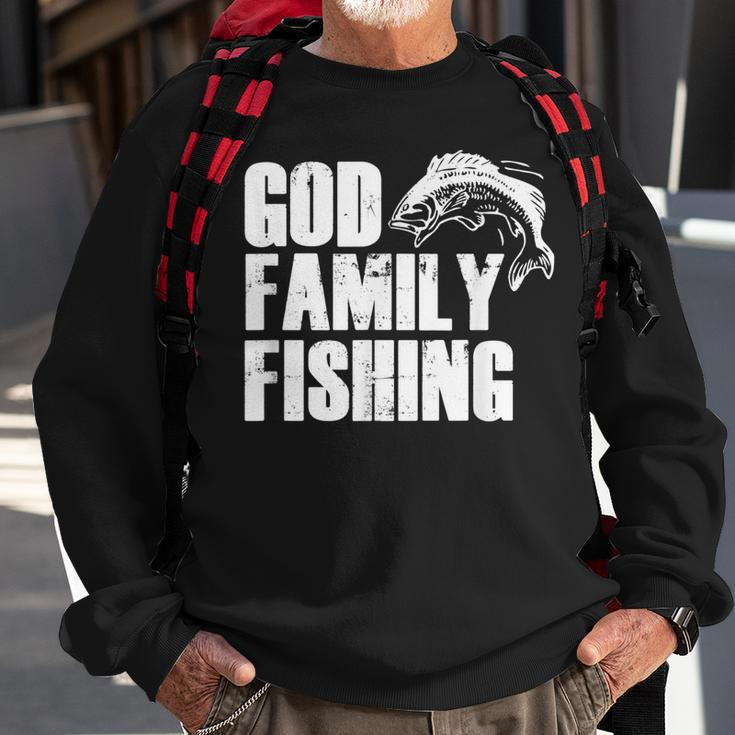 Christian Fisherman Gift God Family Fishing Men Dad Vintage Sweatshirt Gifts for Old Men