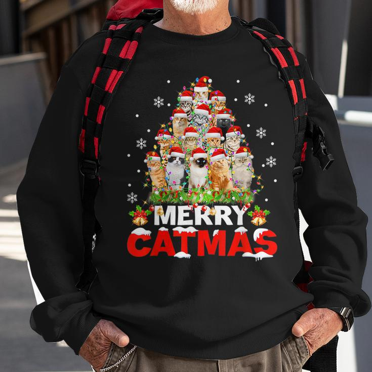 Christmas Cat Meowy Christmas Merry Catmas Christmas Men Women Sweatshirt Graphic Print Unisex Gifts for Old Men