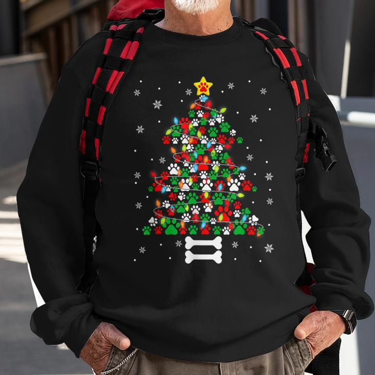 Christmas Cute Dog Paws Xmas Tree Funny Dog Puppy Owner V3 Men Women Sweatshirt Graphic Print Unisex Gifts for Old Men