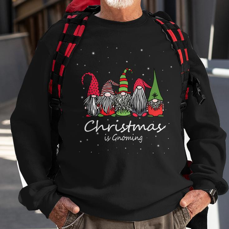 Christmas Is Gnoming God Jul Gnome Tomte Xmas Santa Idea Men Women Sweatshirt Graphic Print Unisex Gifts for Old Men