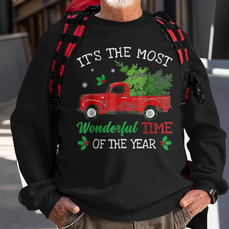 Christmas Red Truck Its The Most Wonderful Time Of The Year Men Women Sweatshirt Graphic Print Unisex Gifts for Old Men