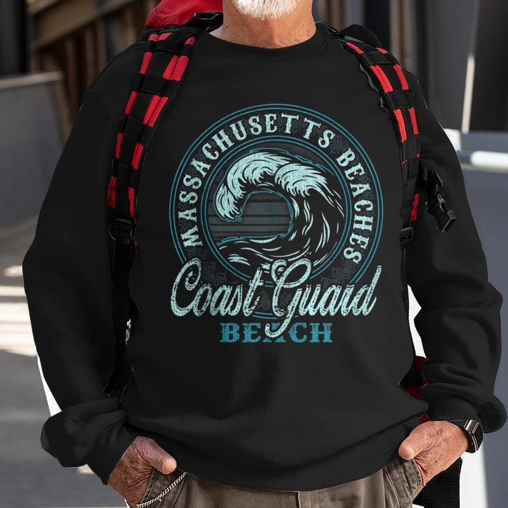 Coast Guard Beach Retro Wave Circle Sweatshirt Gifts for Old Men