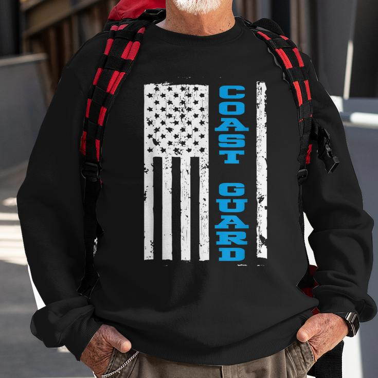 Coast Guard | Thin Blue Line Flag American Sweatshirt Gifts for Old Men